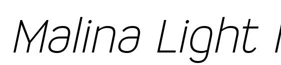 шрифт Malina Light Italic, бесплатный шрифт Malina Light Italic, предварительный просмотр шрифта Malina Light Italic