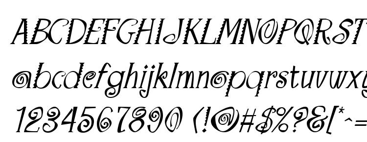 глифы шрифта Maraca Italic, символы шрифта Maraca Italic, символьная карта шрифта Maraca Italic, предварительный просмотр шрифта Maraca Italic, алфавит шрифта Maraca Italic, шрифт Maraca Italic