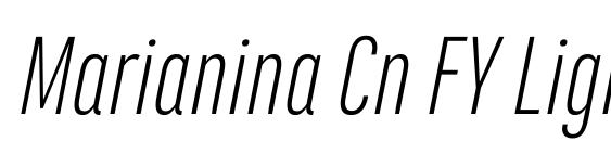 Marianina Cn FY Light Italic font, free Marianina Cn FY Light Italic font, preview Marianina Cn FY Light Italic font