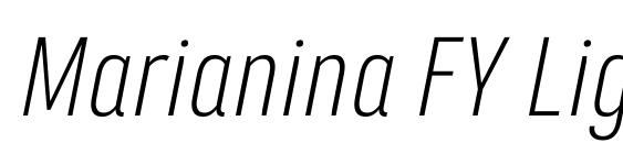 Marianina FY Light Italic font, free Marianina FY Light Italic font, preview Marianina FY Light Italic font