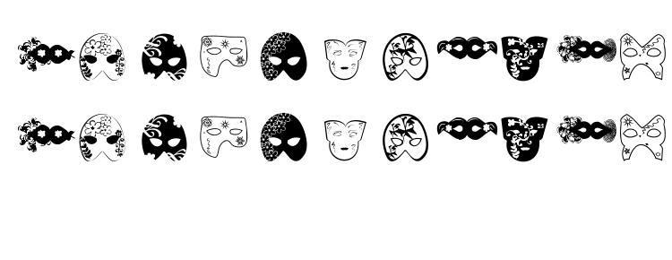 glyphs Mascaras de Veneza font, сharacters Mascaras de Veneza font, symbols Mascaras de Veneza font, character map Mascaras de Veneza font, preview Mascaras de Veneza font, abc Mascaras de Veneza font, Mascaras de Veneza font