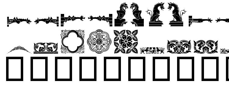 glyphs Medieval Dingbats font, сharacters Medieval Dingbats font, symbols Medieval Dingbats font, character map Medieval Dingbats font, preview Medieval Dingbats font, abc Medieval Dingbats font, Medieval Dingbats font