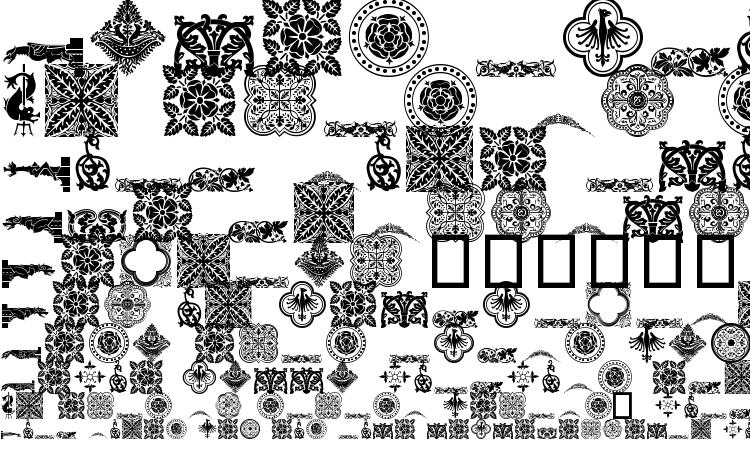 specimens Medieval Dingbats font, sample Medieval Dingbats font, an example of writing Medieval Dingbats font, review Medieval Dingbats font, preview Medieval Dingbats font, Medieval Dingbats font