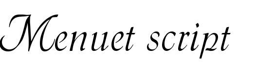 Menuet script font, free Menuet script font, preview Menuet script font