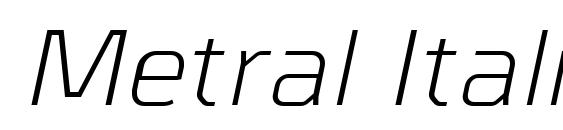 шрифт Metral Italic, бесплатный шрифт Metral Italic, предварительный просмотр шрифта Metral Italic