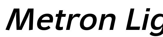 Metron Light Pro Bold Italic Font