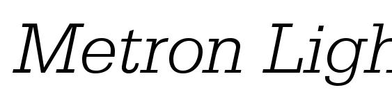 Шрифт Metron Light SSi Light Italic