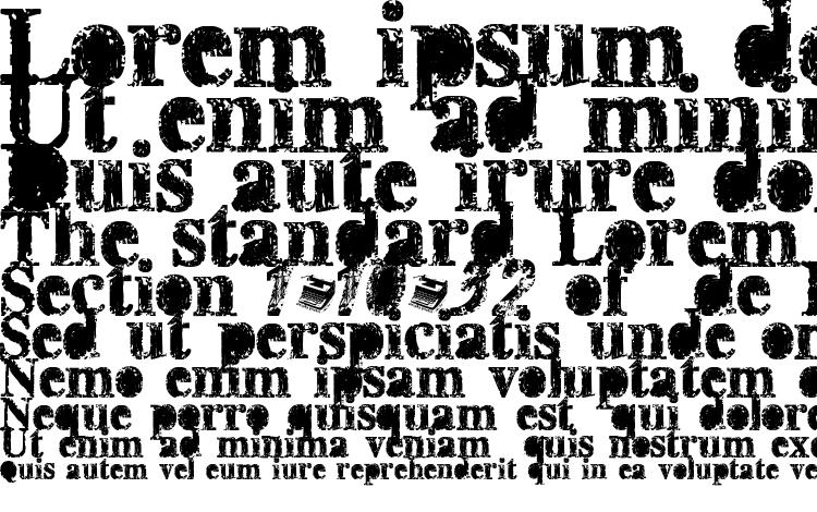 specimens misprinted type font, sample misprinted type font, an example of writing misprinted type font, review misprinted type font, preview misprinted type font, misprinted type font