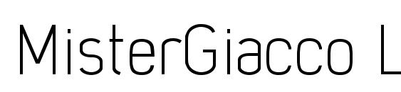 MisterGiacco Light font, free MisterGiacco Light font, preview MisterGiacco Light font