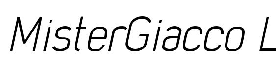 MisterGiacco LightOblique font, free MisterGiacco LightOblique font, preview MisterGiacco LightOblique font