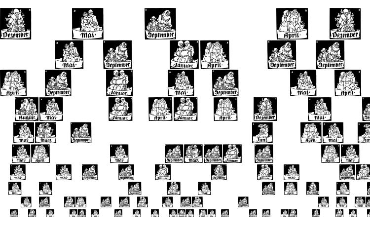 образцы шрифта Monats vignetten 1, образец шрифта Monats vignetten 1, пример написания шрифта Monats vignetten 1, просмотр шрифта Monats vignetten 1, предосмотр шрифта Monats vignetten 1, шрифт Monats vignetten 1