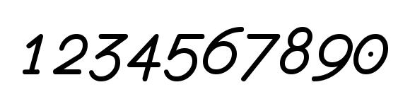 Monofur italic Font, Number Fonts