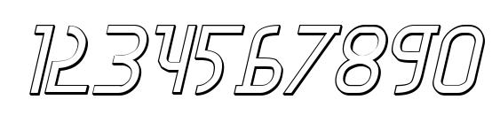 Moon Dart 3D Italic Font, Number Fonts