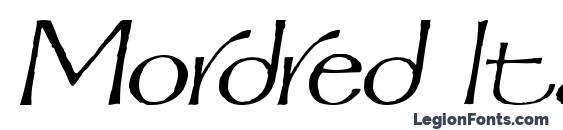 шрифт Mordred Italic, бесплатный шрифт Mordred Italic, предварительный просмотр шрифта Mordred Italic