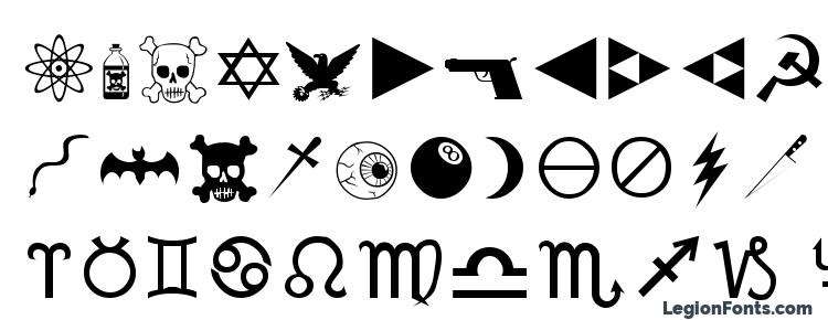 глифы шрифта Mortbats, символы шрифта Mortbats, символьная карта шрифта Mortbats, предварительный просмотр шрифта Mortbats, алфавит шрифта Mortbats, шрифт Mortbats