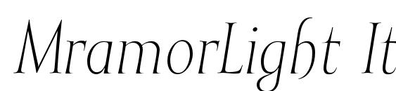 MramorLight Italic Font