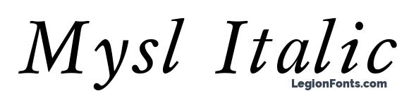 шрифт Mysl Italic, бесплатный шрифт Mysl Italic, предварительный просмотр шрифта Mysl Italic