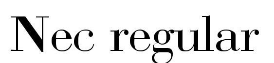 шрифт Nec regular, бесплатный шрифт Nec regular, предварительный просмотр шрифта Nec regular