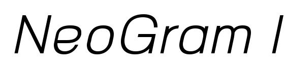 шрифт NeoGram Italic, бесплатный шрифт NeoGram Italic, предварительный просмотр шрифта NeoGram Italic