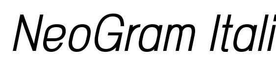 NeoGram ItalicCnd font, free NeoGram ItalicCnd font, preview NeoGram ItalicCnd font