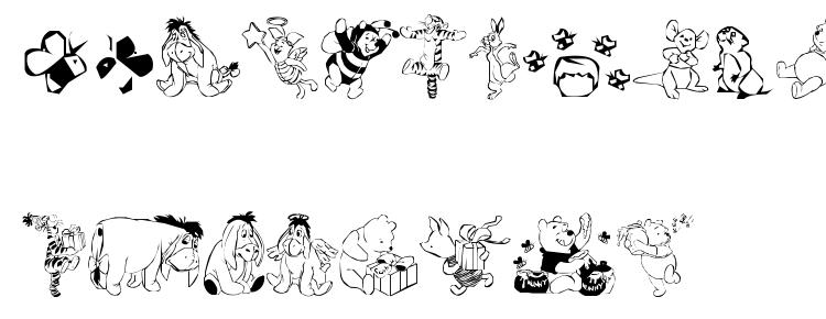 glyphs New Pooh font, сharacters New Pooh font, symbols New Pooh font, character map New Pooh font, preview New Pooh font, abc New Pooh font, New Pooh font