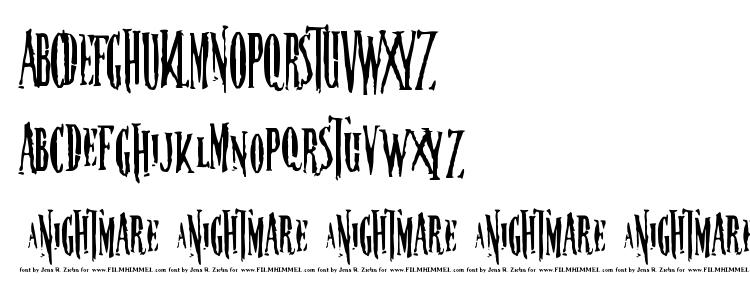 glyphs Nightmare 5 font, сharacters Nightmare 5 font, symbols Nightmare 5 font, character map Nightmare 5 font, preview Nightmare 5 font, abc Nightmare 5 font, Nightmare 5 font