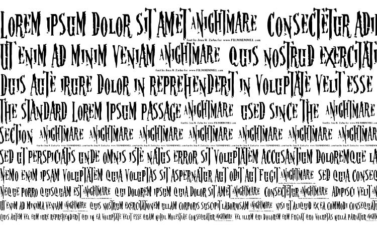 specimens Nightmare 5 font, sample Nightmare 5 font, an example of writing Nightmare 5 font, review Nightmare 5 font, preview Nightmare 5 font, Nightmare 5 font