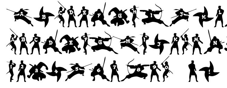 glyphs Ninjas font, сharacters Ninjas font, symbols Ninjas font, character map Ninjas font, preview Ninjas font, abc Ninjas font, Ninjas font