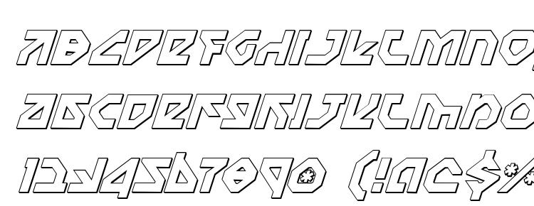 глифы шрифта Nostromo 3D Italic, символы шрифта Nostromo 3D Italic, символьная карта шрифта Nostromo 3D Italic, предварительный просмотр шрифта Nostromo 3D Italic, алфавит шрифта Nostromo 3D Italic, шрифт Nostromo 3D Italic