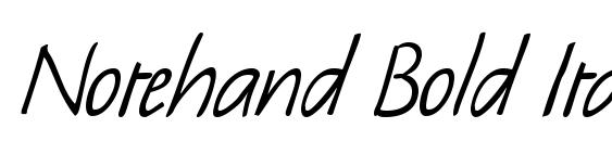 Notehand Bold Italic font, free Notehand Bold Italic font, preview Notehand Bold Italic font