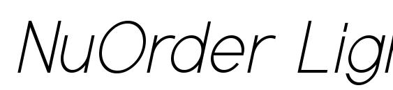NuOrder LightItalic font, free NuOrder LightItalic font, preview NuOrder LightItalic font