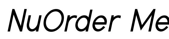 NuOrder MediumItalic font, free NuOrder MediumItalic font, preview NuOrder MediumItalic font