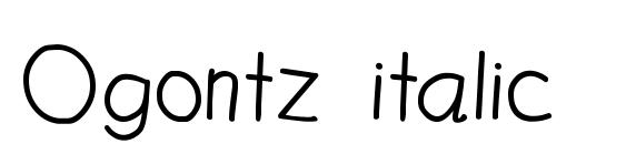 шрифт Ogontz italic, бесплатный шрифт Ogontz italic, предварительный просмотр шрифта Ogontz italic