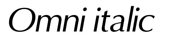 Omni italic Font