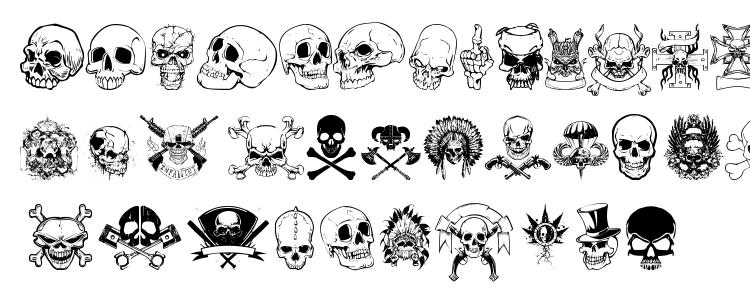 glyphs only skulls font, сharacters only skulls font, symbols only skulls font, character map only skulls font, preview only skulls font, abc only skulls font, only skulls font