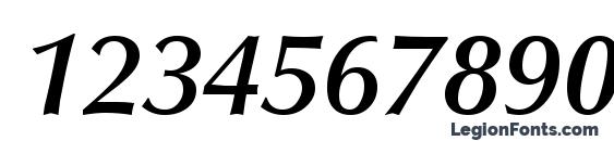 Optima LT Demi Bold Italic Font, Number Fonts