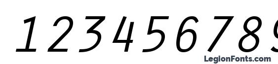 Oracle Italic Font, Number Fonts