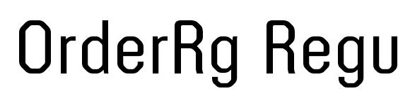 OrderRg Regular Font
