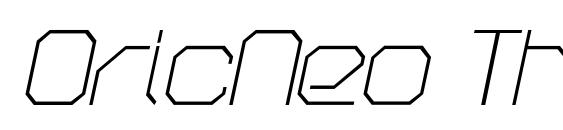OricNeo ThinItalic font, free OricNeo ThinItalic font, preview OricNeo ThinItalic font