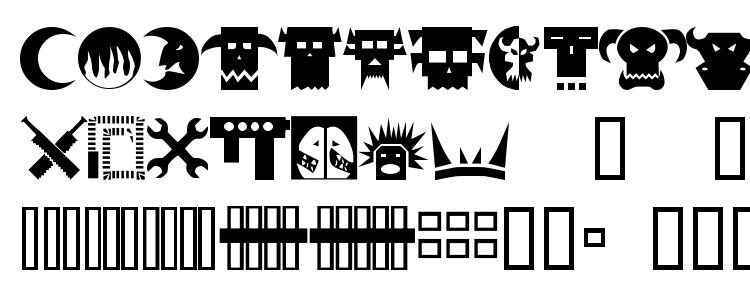 glyphs Orky 1 font, сharacters Orky 1 font, symbols Orky 1 font, character map Orky 1 font, preview Orky 1 font, abc Orky 1 font, Orky 1 font