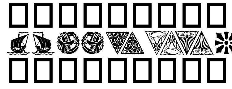 глифы шрифта Orna 5, символы шрифта Orna 5, символьная карта шрифта Orna 5, предварительный просмотр шрифта Orna 5, алфавит шрифта Orna 5, шрифт Orna 5