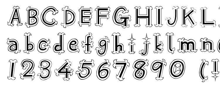глифы шрифта Oshare, символы шрифта Oshare, символьная карта шрифта Oshare, предварительный просмотр шрифта Oshare, алфавит шрифта Oshare, шрифт Oshare