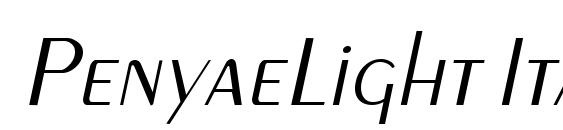 шрифт PenyaeLight Italic, бесплатный шрифт PenyaeLight Italic, предварительный просмотр шрифта PenyaeLight Italic