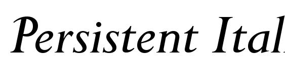 шрифт Persistent Italic, бесплатный шрифт Persistent Italic, предварительный просмотр шрифта Persistent Italic