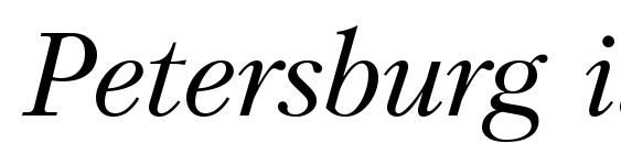шрифт Petersburg italic, бесплатный шрифт Petersburg italic, предварительный просмотр шрифта Petersburg italic