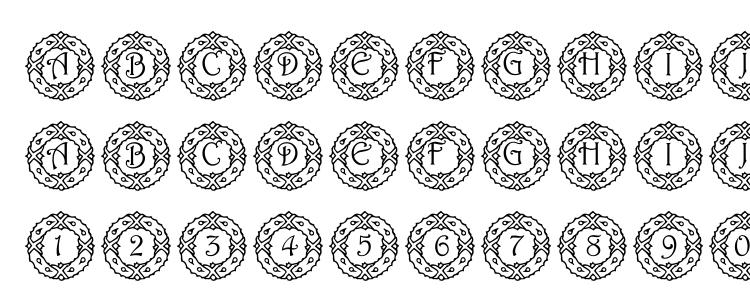 glyphs Pf wreath font, сharacters Pf wreath font, symbols Pf wreath font, character map Pf wreath font, preview Pf wreath font, abc Pf wreath font, Pf wreath font