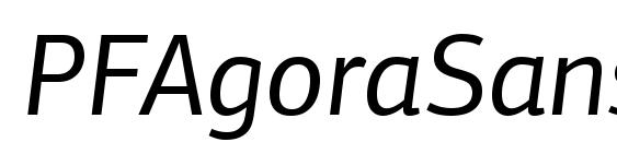 PFAgoraSansPro Italic font, free PFAgoraSansPro Italic font, preview PFAgoraSansPro Italic font