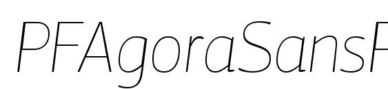PFAgoraSansPro XThinItalic font, free PFAgoraSansPro XThinItalic font, preview PFAgoraSansPro XThinItalic font