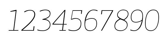 PFAgoraSlabPro ExtraThinItalic Font, Number Fonts