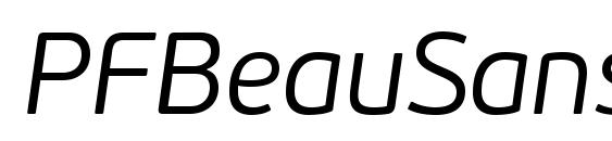 PFBeauSansPro LightItalic font, free PFBeauSansPro LightItalic font, preview PFBeauSansPro LightItalic font